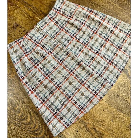 Altar'd State Checkered Midi Skirt - Cream and Red - Picture 3 of 6